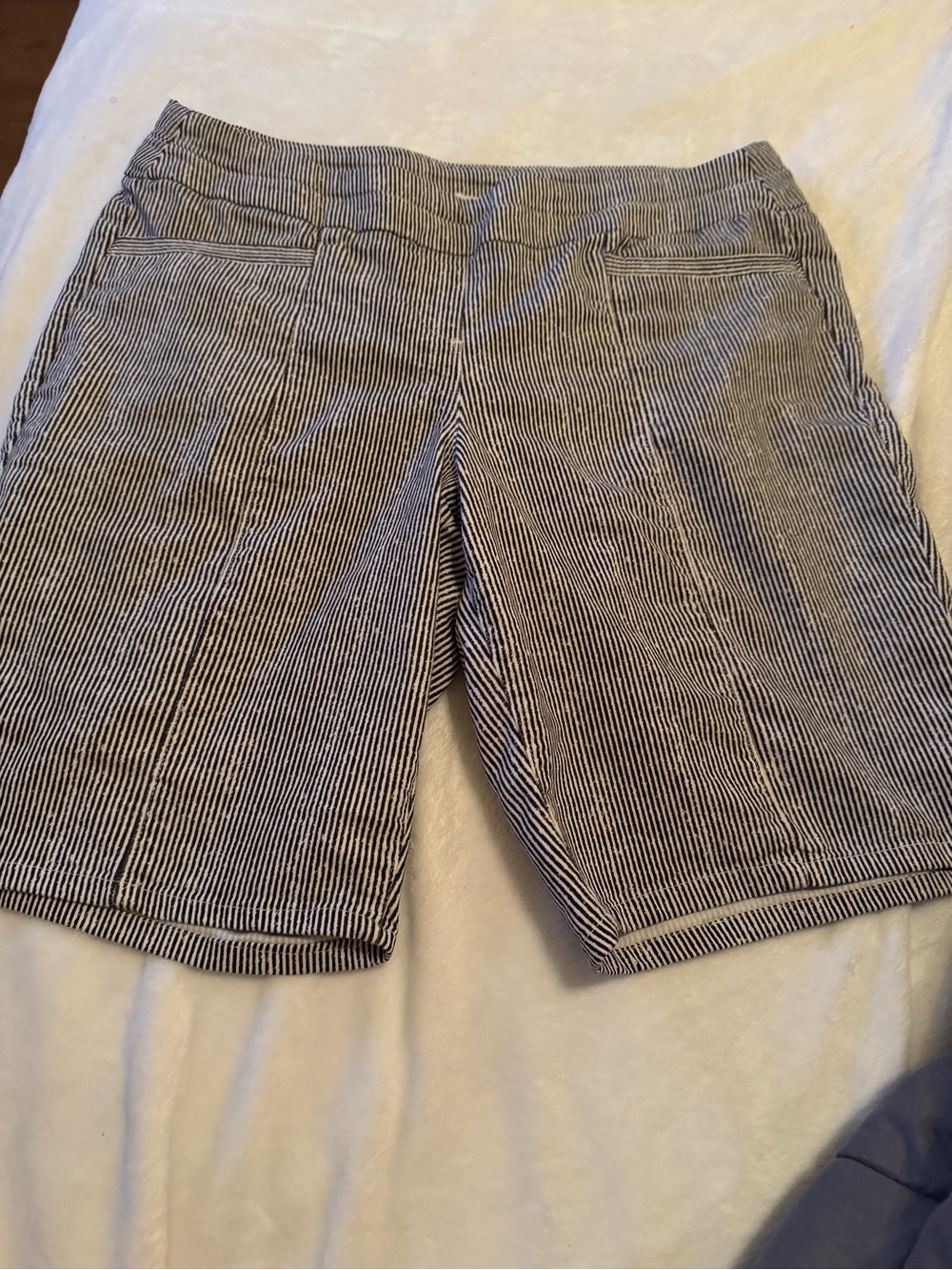 Striped Navy and White Women’s Casual Shorts